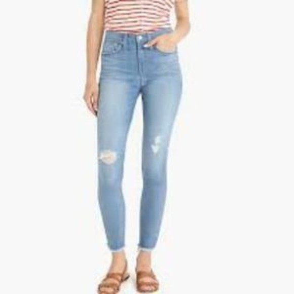 J. Crew | High Waisted Skinny Raw Hem Jeans Sz. 30 J6801 - Picture 1 of 11